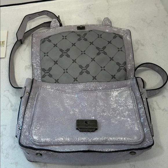 Aimee Kestenberg Leather Flap Crossbody City Gypsy Lavender Denim NWT
